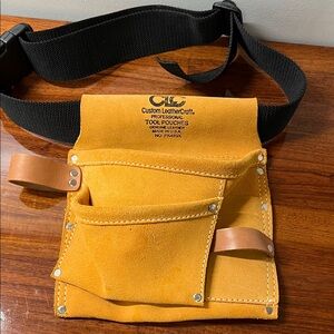 Men’s Yellow Suede Tool Pouch Belt Bag